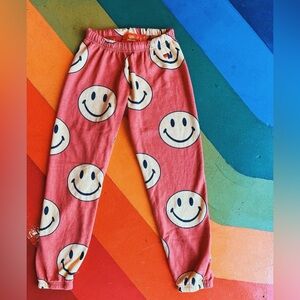 NWOT Aviator Nation Smiley Repeat Sweatpants Vintage Red Size XS